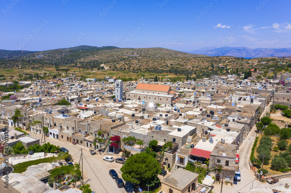 Medieval village of Mesta is one of the main mastihochoria villages, Chios island, Greece.