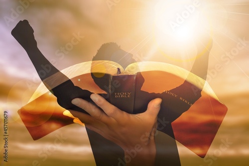 Принти на полотні Strong man looking to god for spiritual hope