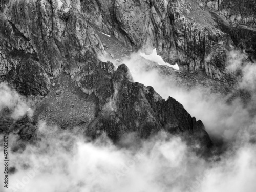 Stormy alpine landscape in the Fagaras Mountains, Romania, Europe photo