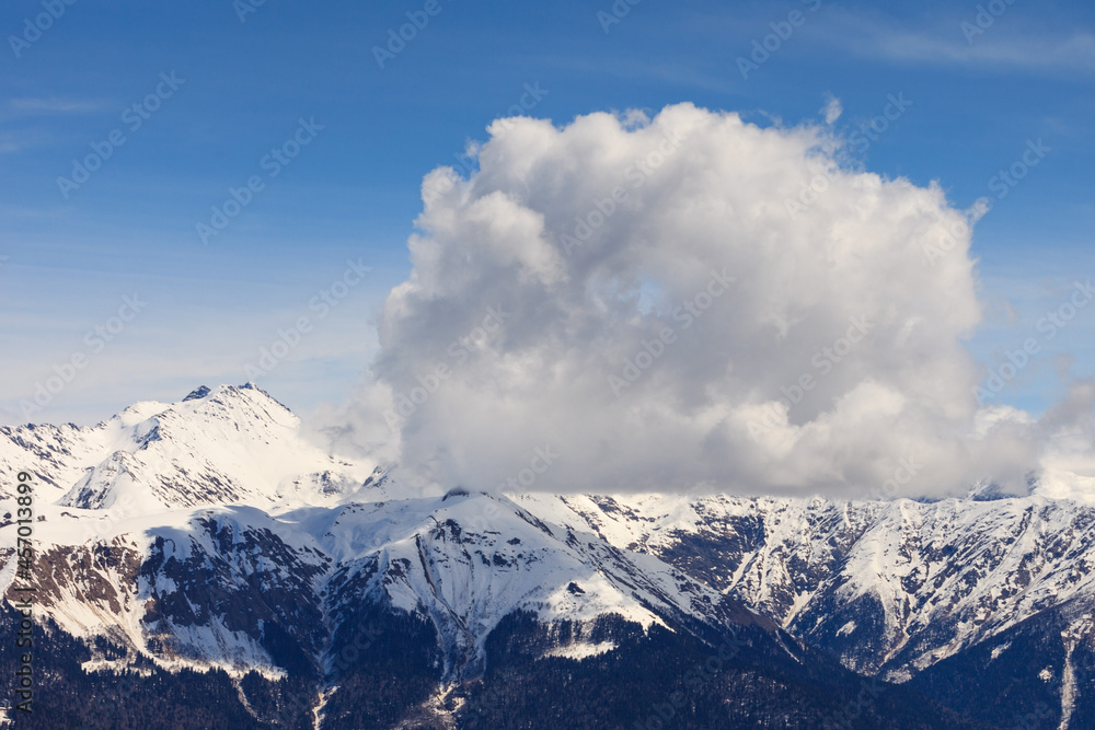 A beautiful cloud high in the mountains.