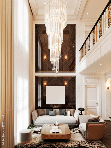 3d render of modern living room © murattellioglu