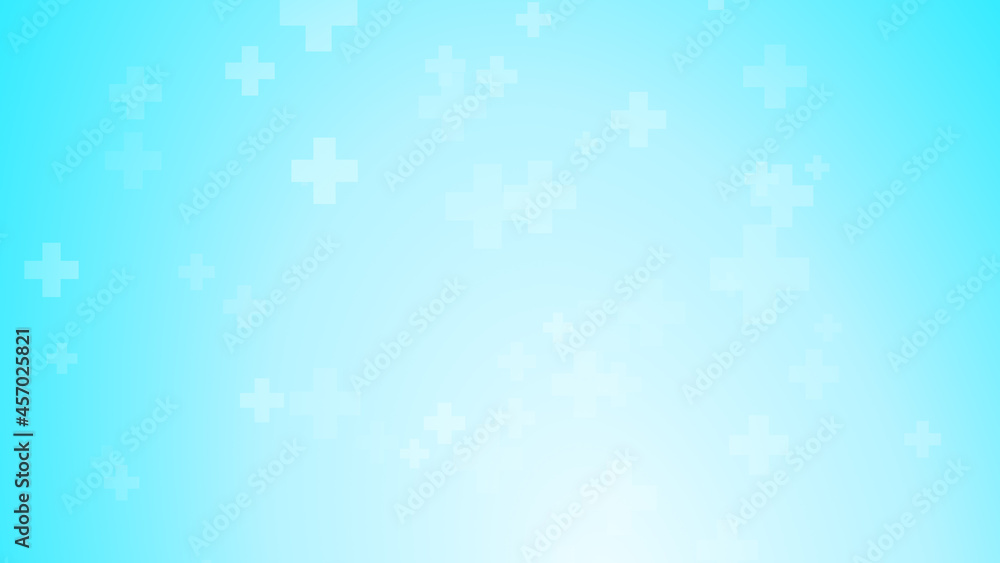 Medical health blue cross pattern background. Abstract healthcare technology and science concept.