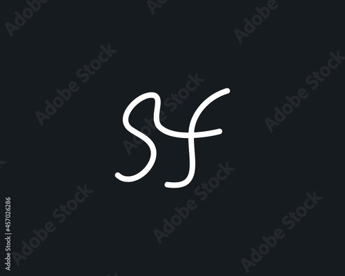 Creative SF Letter Logo Design Template Vector