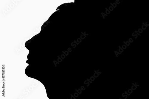 Silhouette of man. Silhouette of man with black and white background.