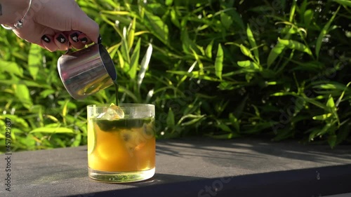 Wallpaper Mural Summer cold matcha with juice prepared by the bartender Torontodigital.ca