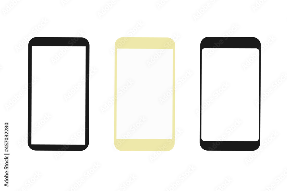 mobile phone with blank white screen, vector mobile phone with blank white screen, vector
