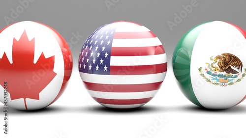 USMCA trade agreement balls flags photo