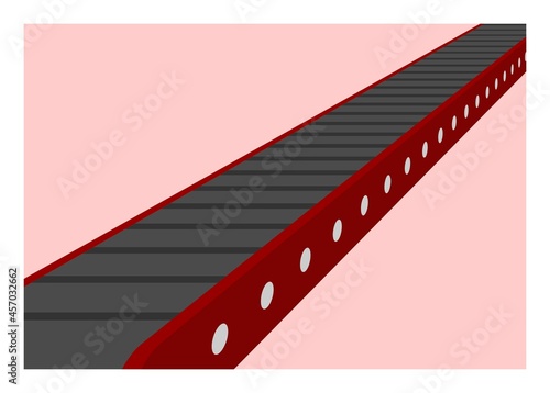 Conveyor belt. Simple flat illustration in perspective view.