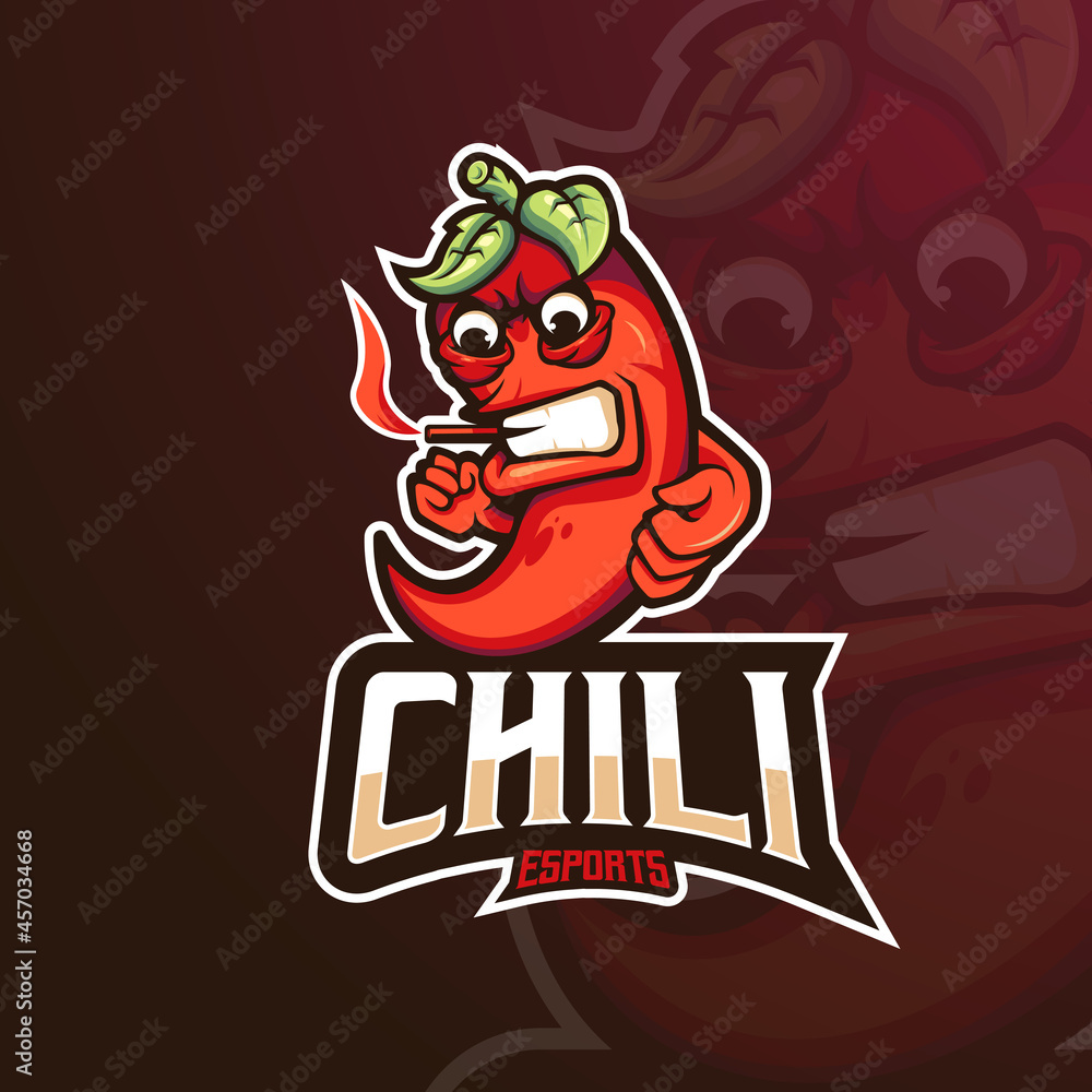 Chili Gaming Mascot Logo Design Illustration Vector Chili Gaming Mascot Logo Design Illustration Vector