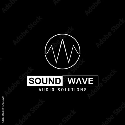 Sound waveform with initial W logo design