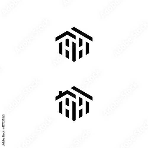 h hh initial home logo design vector template