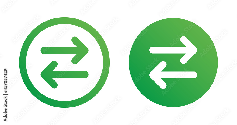 Change icon button. Exchange arrow icon vector. Change icon button. Exchange arrow icon vector.