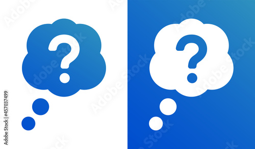 Question mark on thought bubble icon vector illustration. 