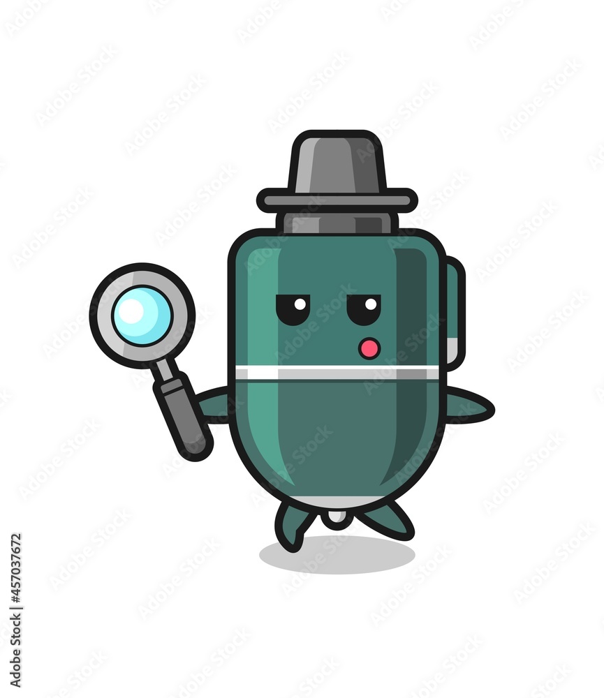 ballpoint pen cartoon character searching with a magnifying glass ballpoint pen cartoon character searching with a magnifying glass