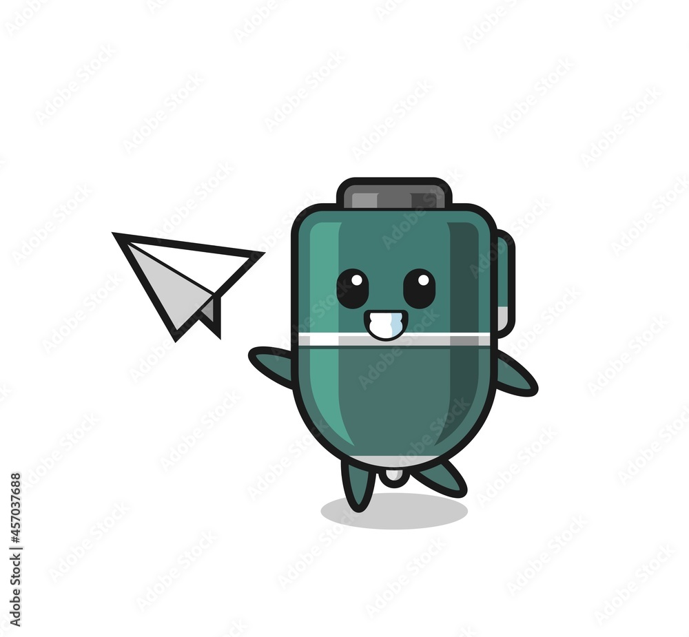 ballpoint pen cartoon character throwing paper airplane ballpoint pen cartoon character throwing paper airplane