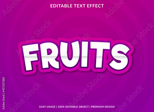 fruits text effect with abstract and bold style use for business logo and brand