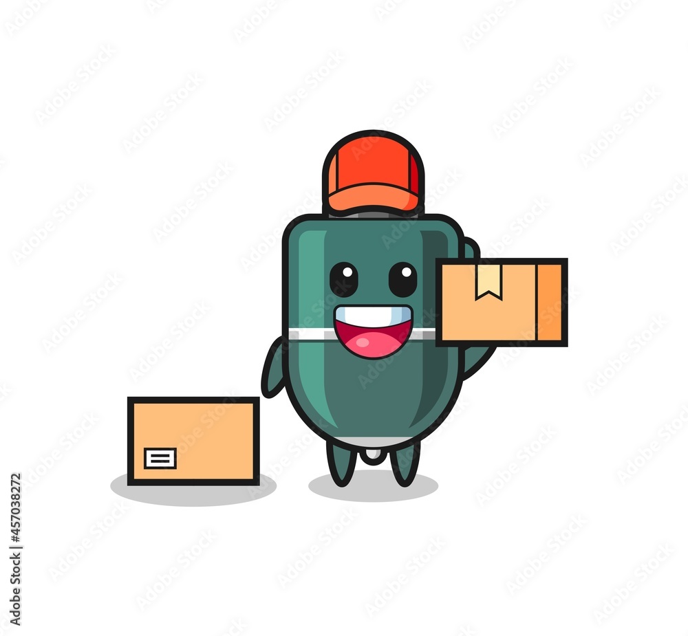 Mascot Illustration of ballpoint pen as a courier