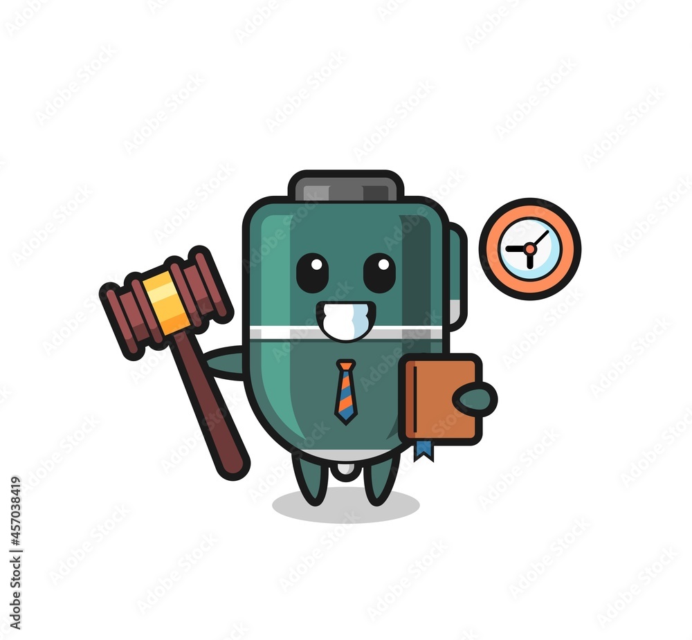 Mascot cartoon of ballpoint pen as a judge Mascot cartoon of ballpoint pen as a judge