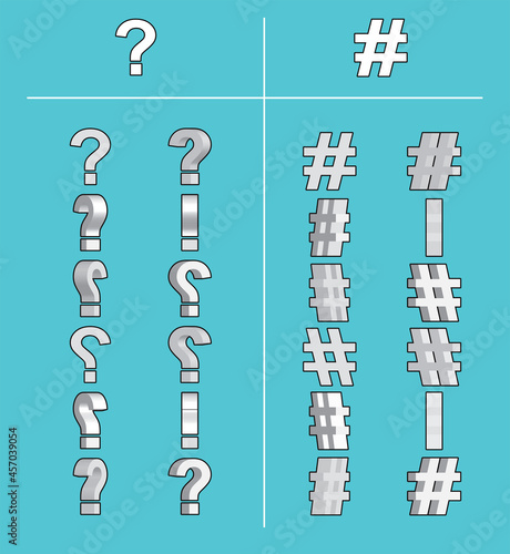 3D Animation Number Rotation Hashtag Question Mark
