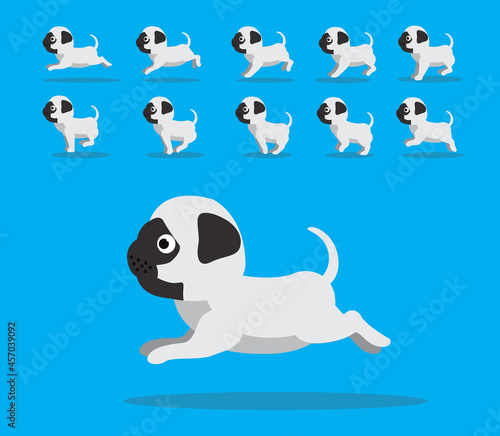 Animal Animation Sequence Dog Pug Cartoon Vector White