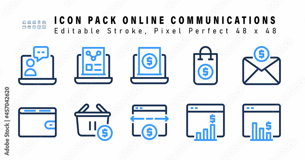 Icon Set of Online Communications Two Color Icons. Contains such Icons as Sms Banking, Wallet, Finance, Transaction etc. Editable Stroke. 48 x 48 Pixel Perfect Icon Set of Online Communications Two Color Icons. Contains such Icons as Sms Banking, Wallet, Finance, Transaction etc. Editable Stroke. 48 x 48 Pixel Perfect