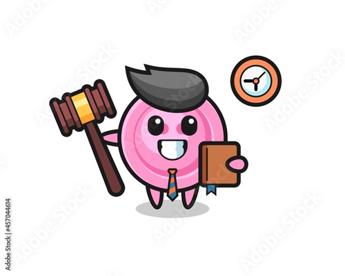 Mascot cartoon of clothing button as a judge © heriyusuf