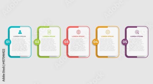 Presentation business infographic template with 5 options