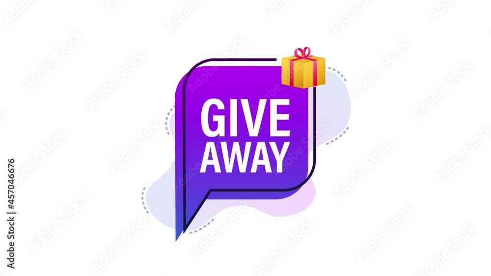 Modern flat style template with giveaway megaphone for banner design. Motion graphics. Modern flat style template with giveaway megaphone for banner design. Motion graphics.