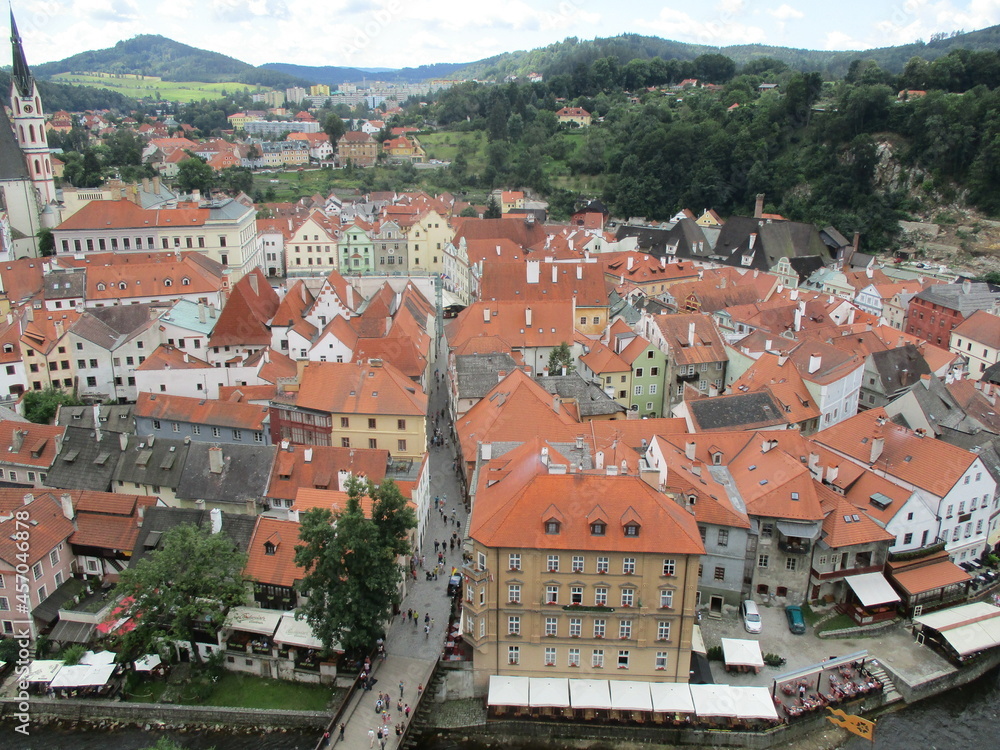 View of the center of Ceske Krumlov Czech Republic