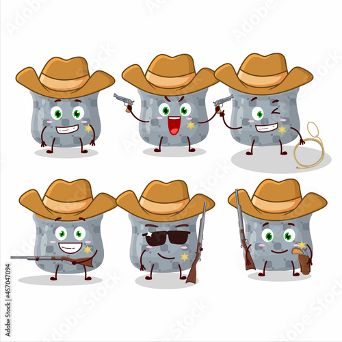 Cool cowboy bowl of turmeric cartoon character with a cute hat