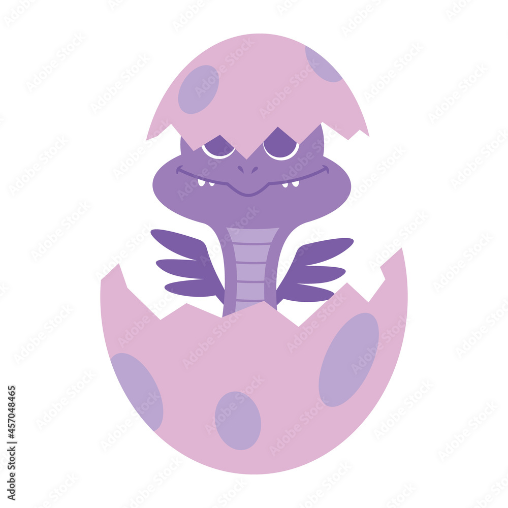 Obraz premium Vector Baby Dragon Hatchling Illustration