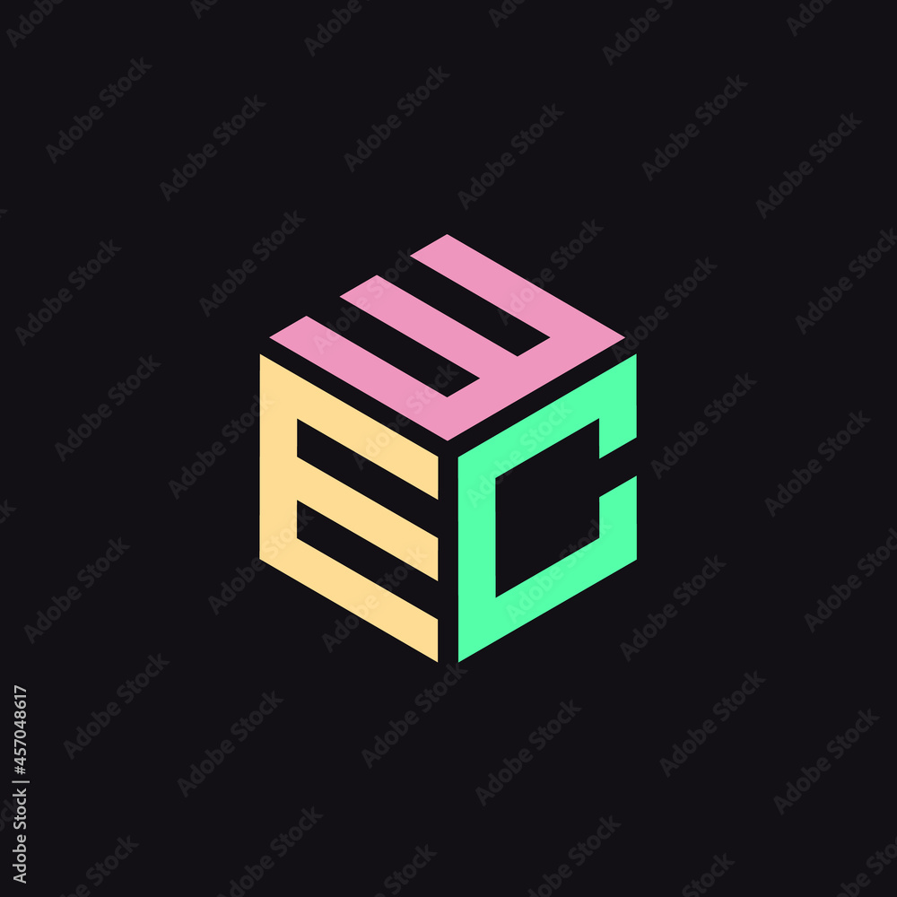 Hexagon logo with the letters WEC design Hexagon logo with the letters WEC design