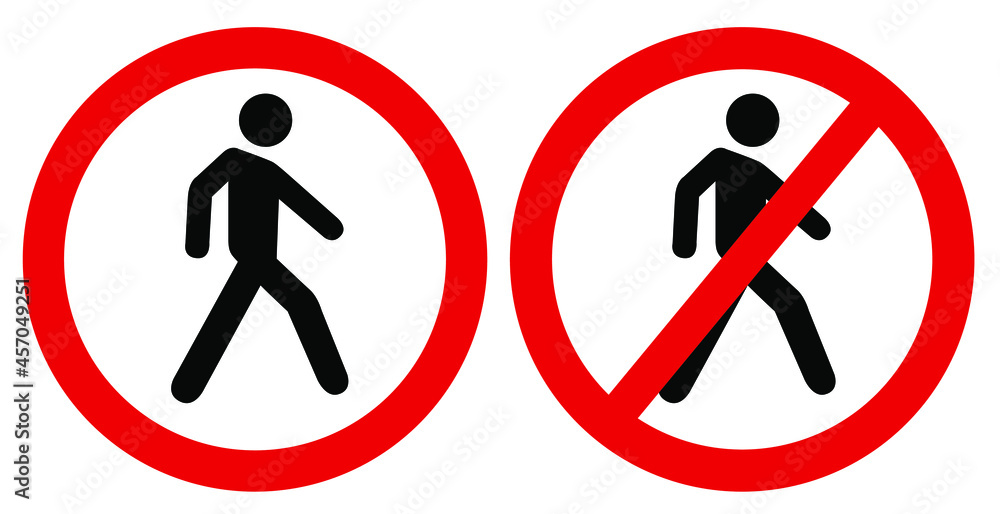 No prohibition sign set, No access for pedestrians prohibition sign, authorized personnel only. vector illustration. No prohibition sign set, No access for pedestrians prohibition sign, authorized personnel only. vector illustration.