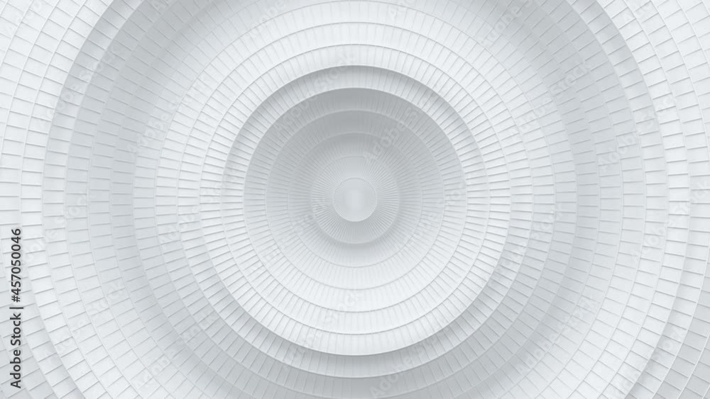 White circles with ripple effect. Seamless loop 3D render animation White circles with ripple effect. Seamless loop 3D render animation