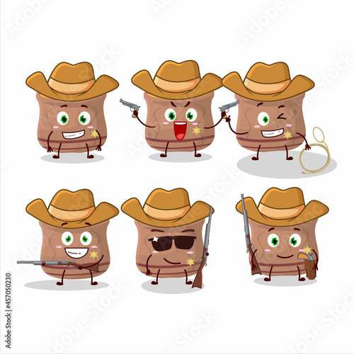 Cool cowboy curcuma cartoon character with a cute hat