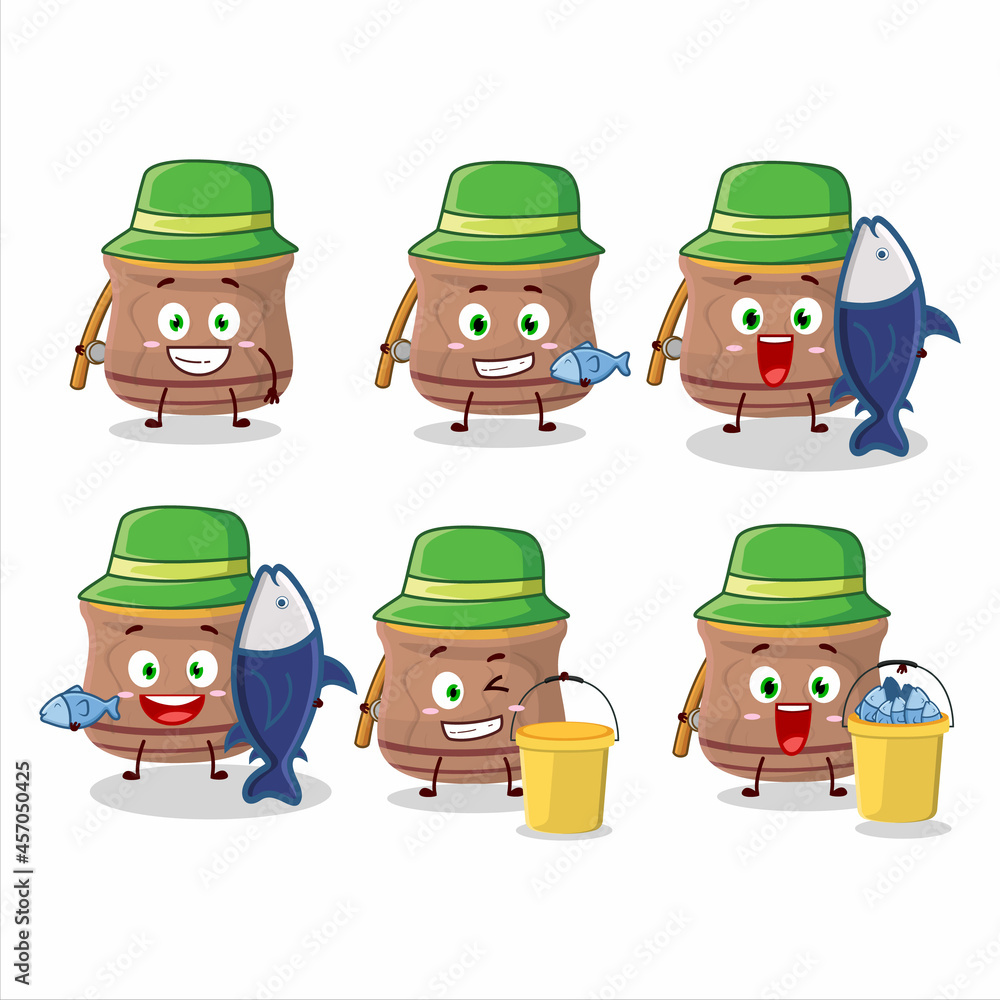 A fisherman curcuma cartoon picture catch a big fish A fisherman curcuma cartoon picture catch a big fish