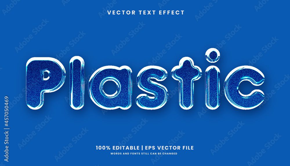 Plastic editable text effect shine style 