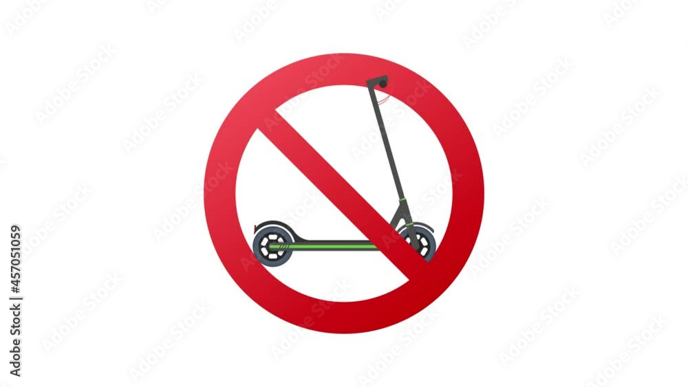 Black no scooter. 3d render. Motion graphics Black no scooter. 3d render. Motion graphics
