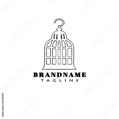 birdcage cartoon logo icon design creative black isolated vector illustration