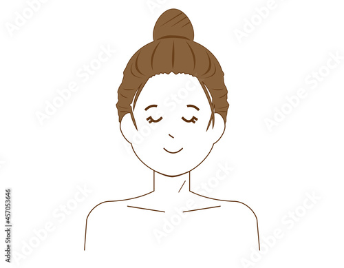 女性の顔　ベクターイラスト