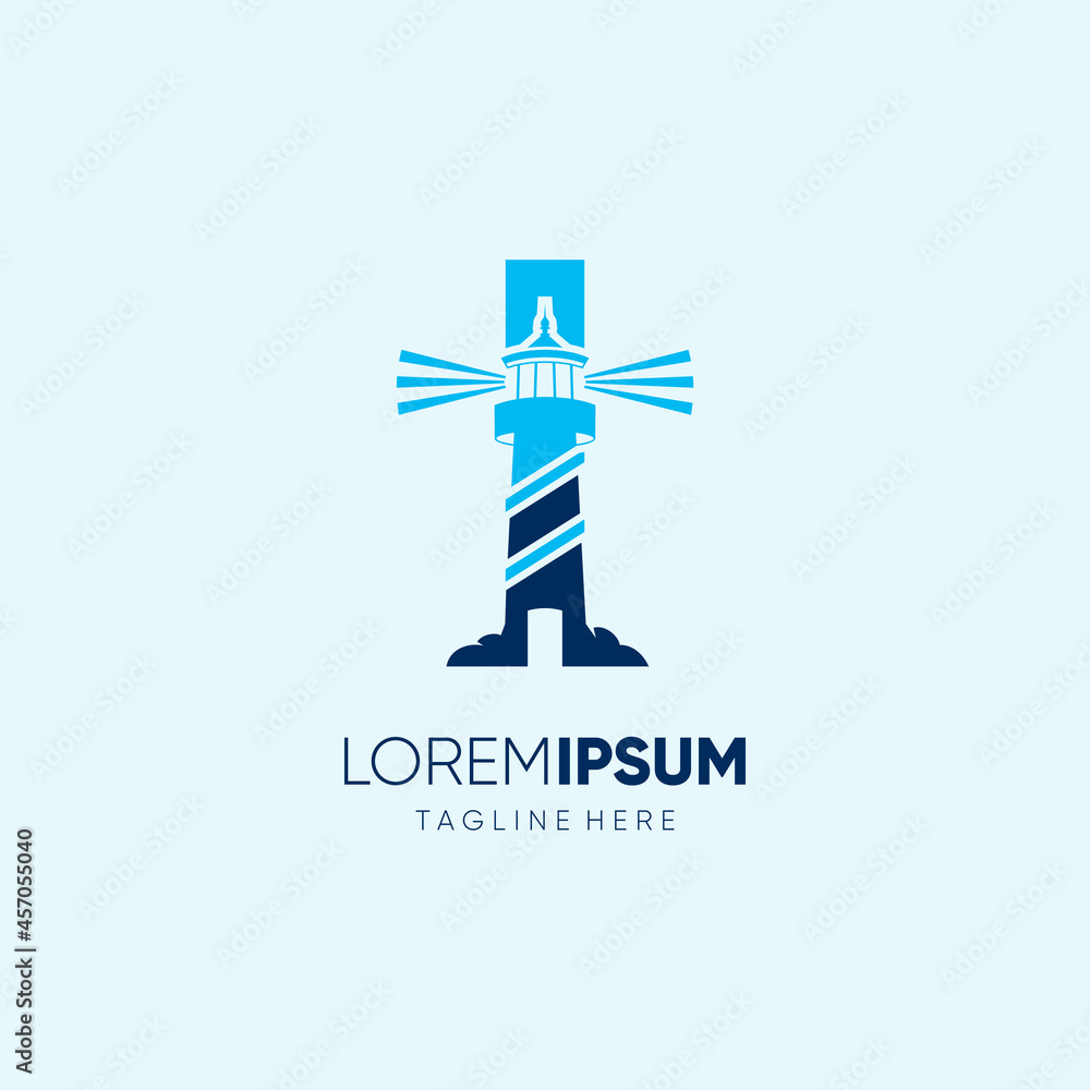 Letter I Lighthouse Logo Design Vector Icon Graphic Emblem Illustration