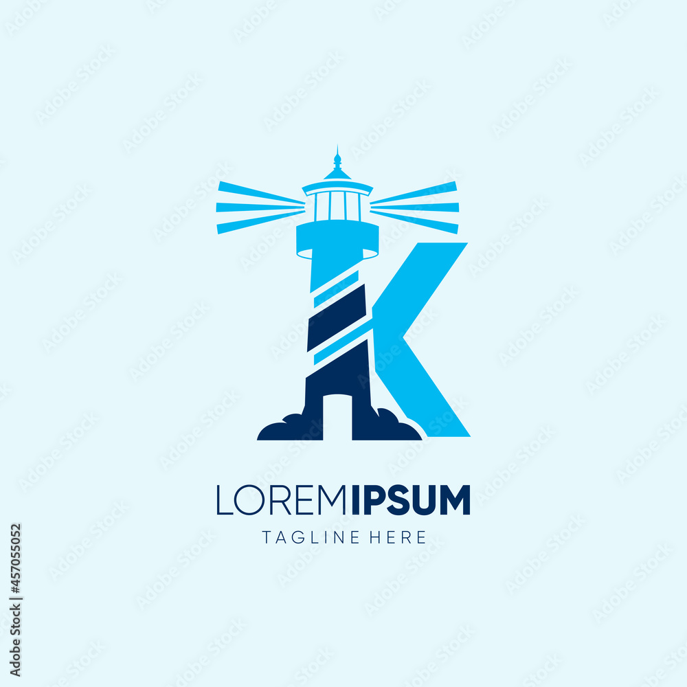 Letter K Lighthouse Logo Design Vector Icon Graphic Emblem Illustration Letter K Lighthouse Logo Design Vector Icon Graphic Emblem Illustration