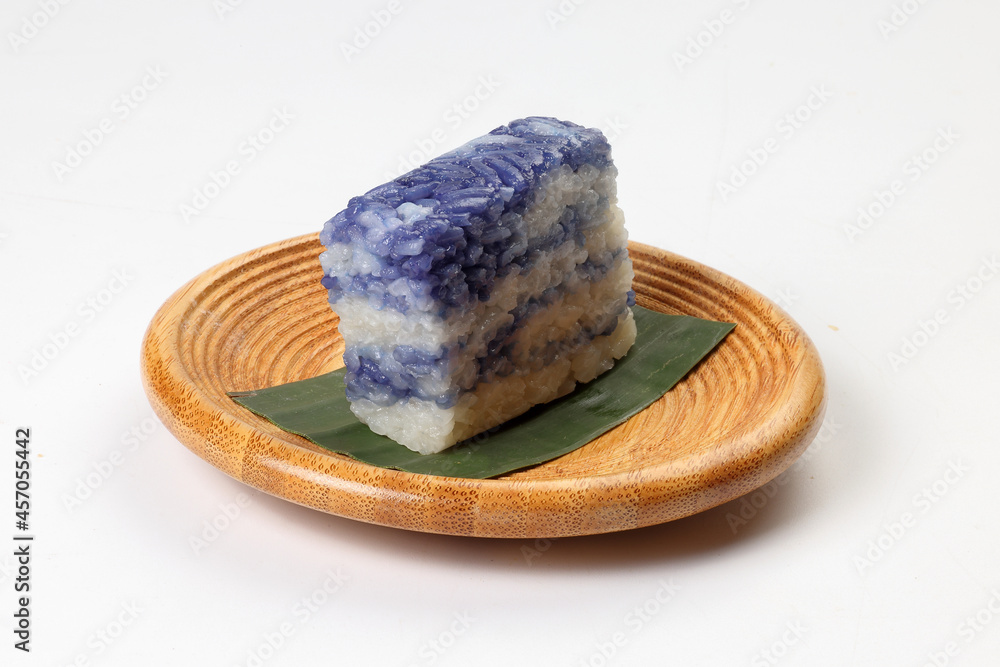 Violet purple color gelatinous sticky rice cake Pulot tartal Kuih Pulut