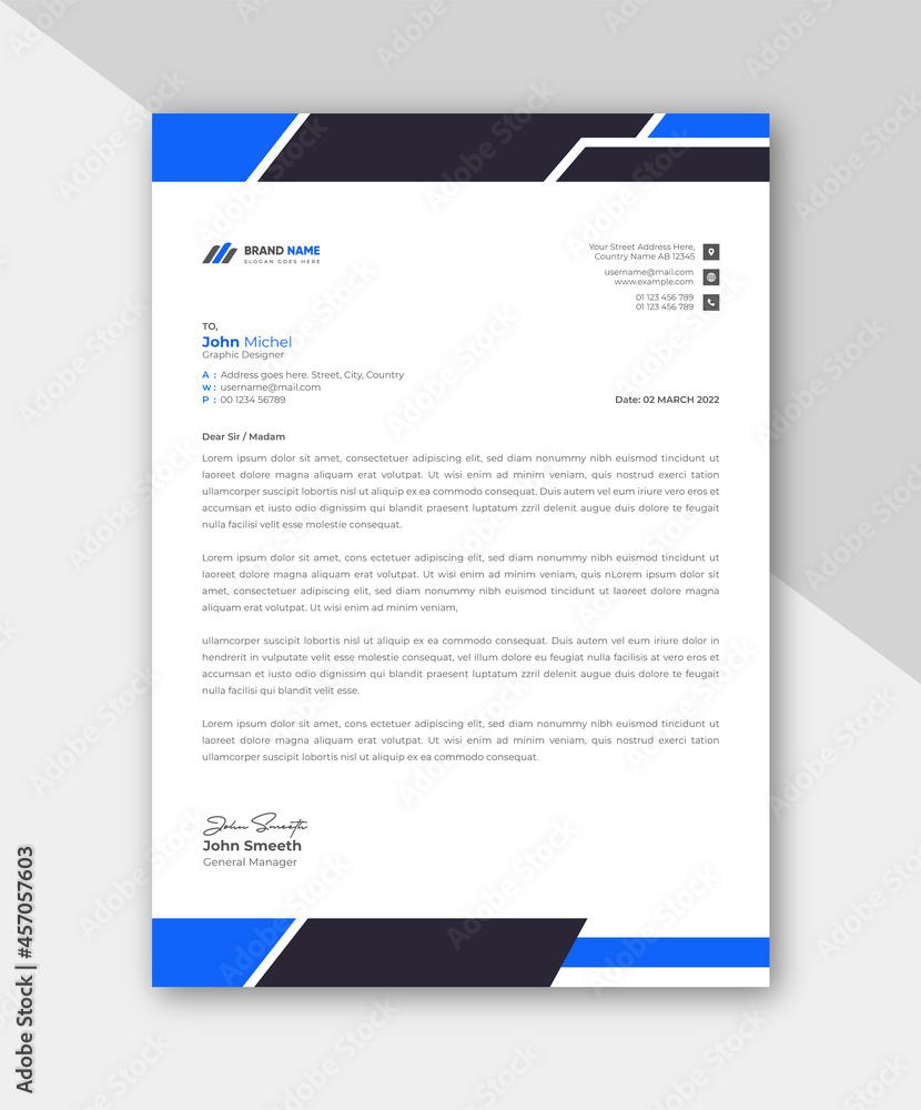 Creative modern letterhead template design Creative modern letterhead template design