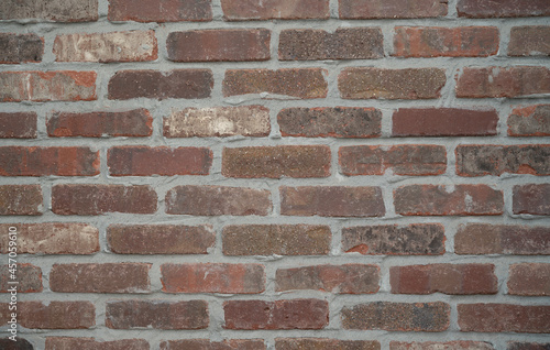 Section of a brick wall in color
