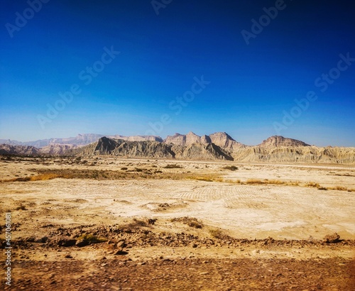 The mystic mountain ranges of Makran Coastal highway also called mars on earth and land of miracles. South balochistan, Pakistan