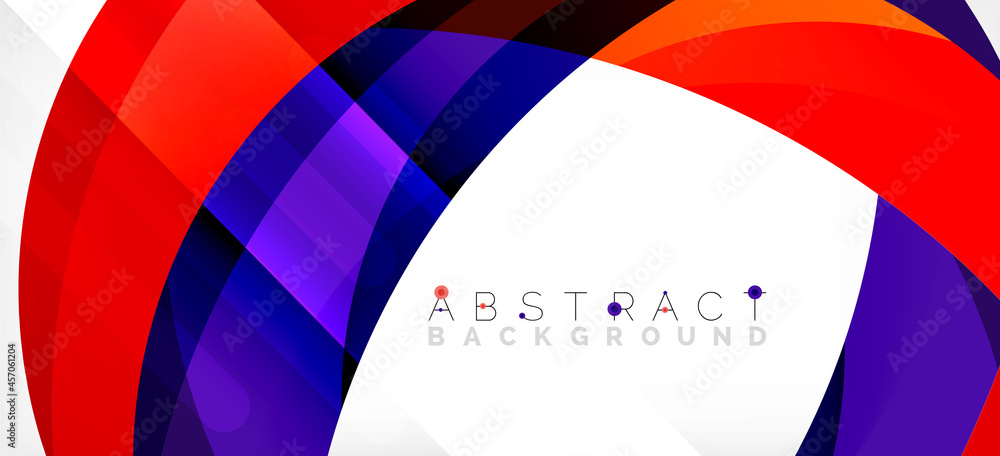 Geometric abstract background. Circle created with overlapping color shapes. Vector Illustration For Wallpaper, Banner, Background, Landing Page Geometric abstract background. Circle created with overlapping color shapes. Vector Illustration For Wallpaper, Banner, Background, Landing Page