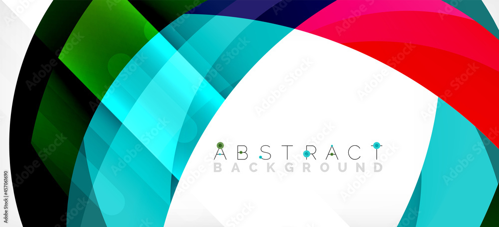 Geometric abstract background. Circle created with overlapping color shapes. Vector Illustration For Wallpaper, Banner, Background, Landing Page Geometric abstract background. Circle created with overlapping color shapes. Vector Illustration For Wallpaper, Banner, Background, Landing Page