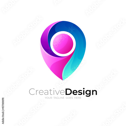People care logo and location design template