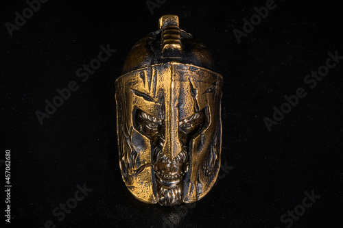 A golden helmet. The Spartan's helmet. Warrior's Helmet